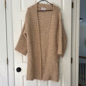 Elegant Beige Open-Front Cardigan